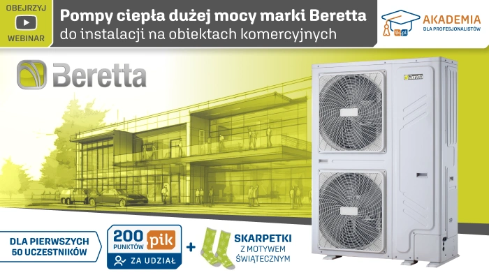  Pompy ciepła dużej mocy marki Beretta do instalacji na obiektach komercyjnych