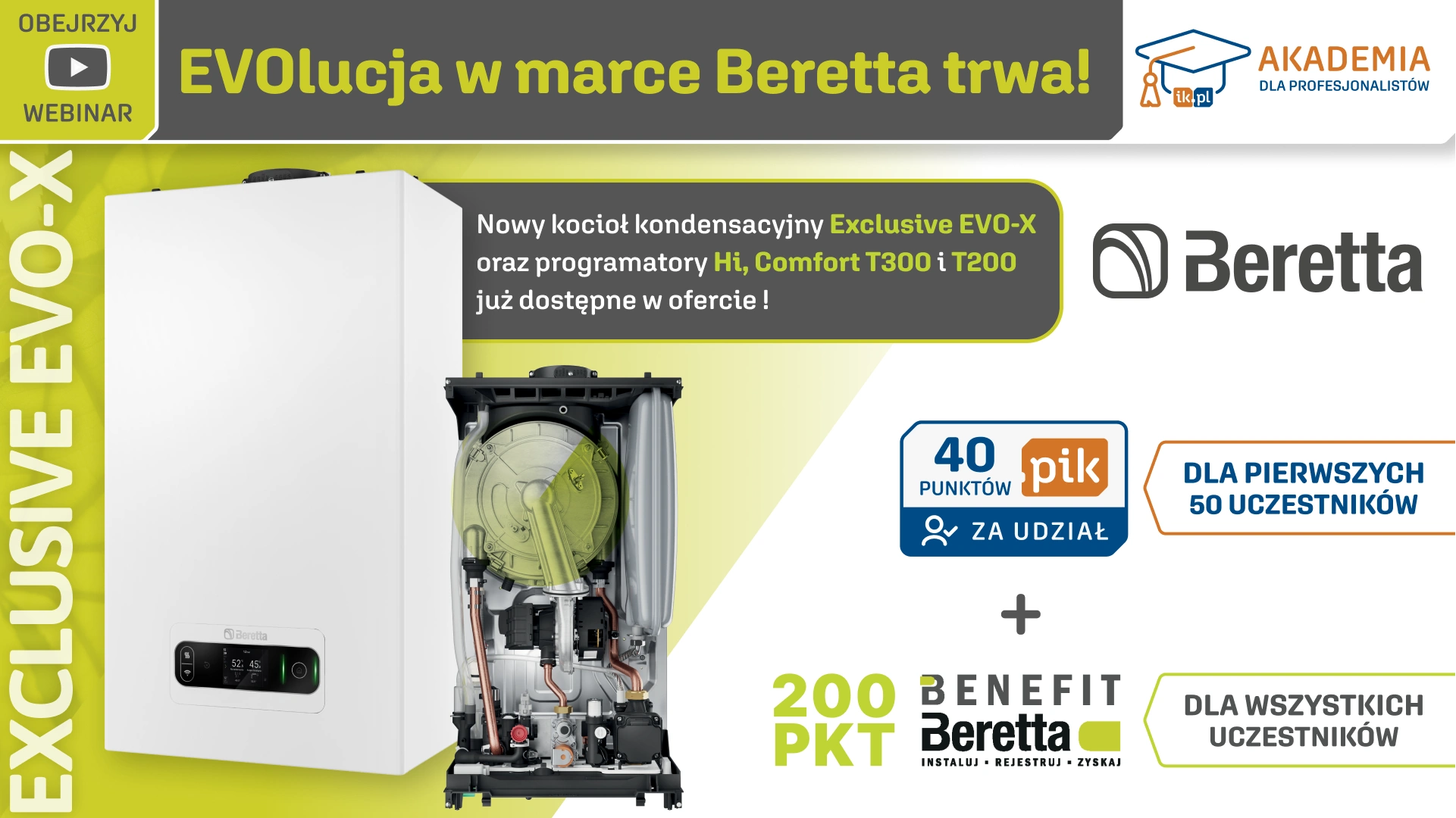 EVOlucja w marce Beretta trwa! Nowy kocioł kondensacyjny Exclusive EVO-X i programatory Hi, Comfort!