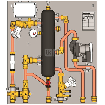 MODUŁ OBSŁUGI SYSTEMÓW C.O. 2 STREFY BEZPOŚREDNIE 1 POMPA 3/4"700x750x 110-143