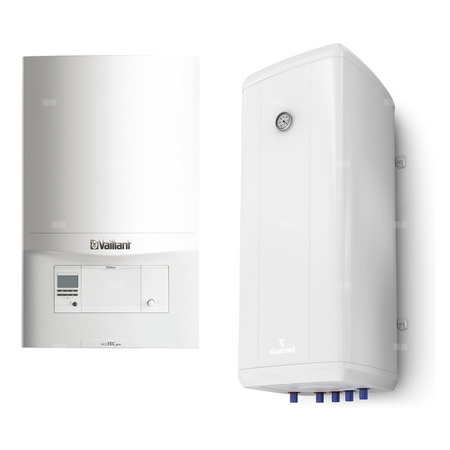 Pakiet - Kocioł gazowy jednofunkcyjny VAILLANT ecoTEC pro VC 186/5-3 kondensacyjny wiszący 5.7 - 20 kW + Czujnik c.w.u. + Zasobnik c.w.uVulcan 100L wiszący