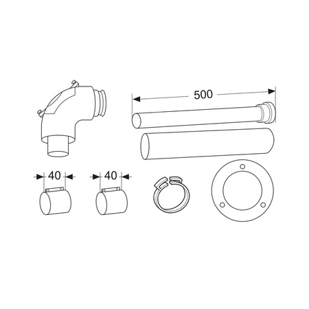 Zestaw podstawowy do podłączenia LAS do kotłów kondensacyjnych wiszących (60/100)