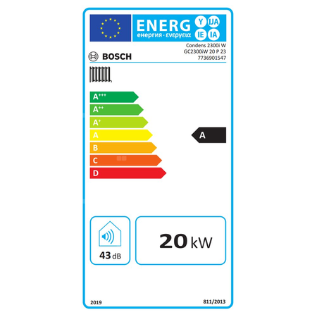 Kocioł gazowy jednofunkcyjny BOSCH TERMOTECHNIKA Condens GC2300iW 20P kondensacyjny wiszący 21.2 kW