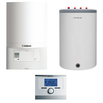 Pakiet - Kocioł gazowy jednofunkcyjny VAILLANT ecoTEC pro VC 146/5-3 kondensacyjny wiszący 5.9 - 15.3 kW + Czujnik c.w.u. + RegulatorcalorMATIC 350 + Zasobnik c.w.uLindo 120L