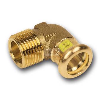 Kolano 90' SANHA Press Gas Miedź 15 mm x 1/2'' (ZW x GZ) - WYPRZEDAŻ HEATING