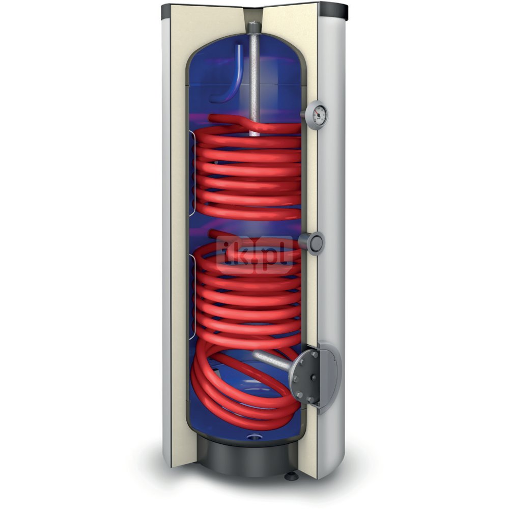CONCEPT Zasobnik 300l, biwalentny, emaliowany, z podwójną wężownicą spiralną, w izolacji z poliuretanu, w obudowie ze skay-u