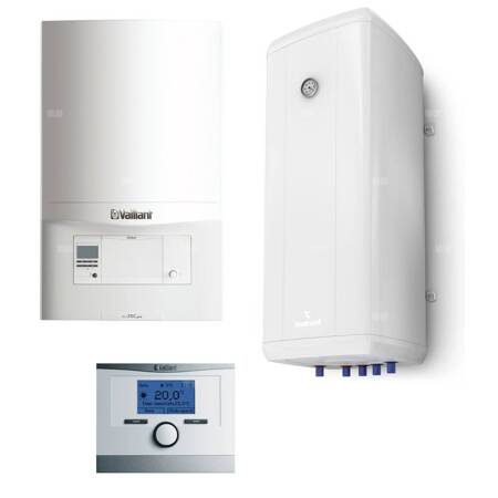 Pakiet - Kocioł gazowy jednofunkcyjny VAILLANT ecoTEC pro VC 186/5-3 kondensacyjny wiszący 5.7-20.0 kW + Czujnik c.w.u. + Regulator calorMATIC 350 + Zasobnik c.w.u Vulcan 120L wiszący