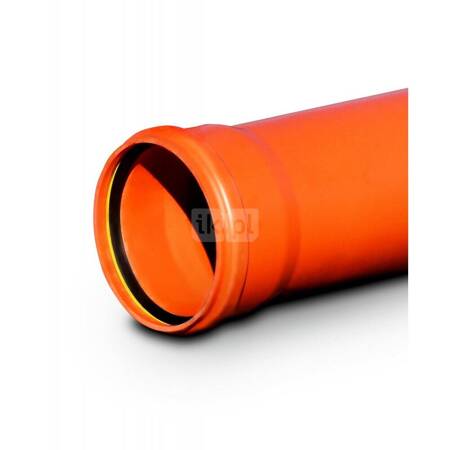 Rura kanalizacyjna zewnętrzna PVC-U MAGNAPLAST KGEL 160 x 3000 x 4.7 z kielichem lita pomarańczowa, klasa C - SN 8