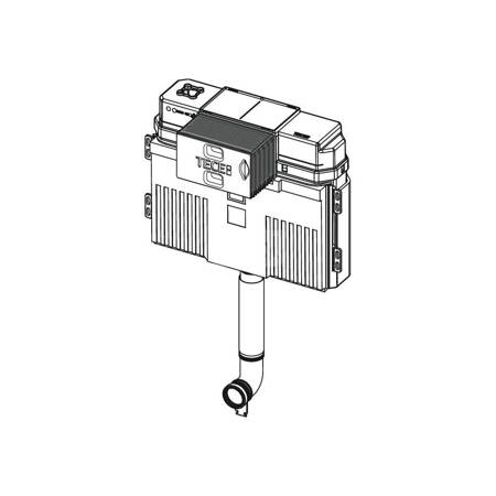 Spłuczka podtynkowaTECETECE, 528 x 475 x 143 mm, uruchamiana od przodu, z kolanem odpływowym 269mm