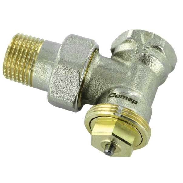 Zawór grzejnikowy termostatyczny COMAP R808 kątowy, połączenie 3/4'' (niklowanie)