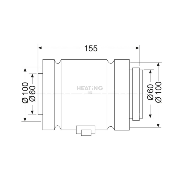 Mufa przesuwna koncentryczna do kotłów kondensacyjnych (60/100)
