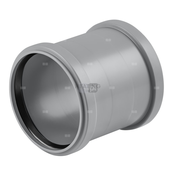 Złączka dwukielichowa MAGNAPLAST HT PLUS HTU, PP (szary), DN 160 (ww x ww), do kanalizacji