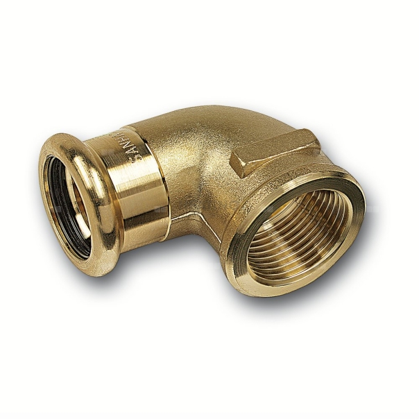 Kolano 90' SANHA PURAPRESS, brąz, 35 mm x 1 1/4'' (zw x GW)