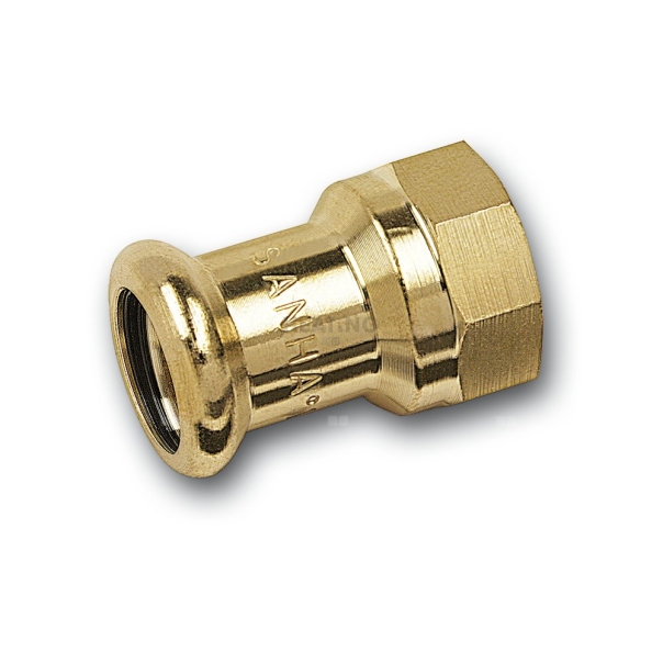 Mufa SANHA PURAPRESS, brąz, 15 mm x 1/2'' (zw x GW)