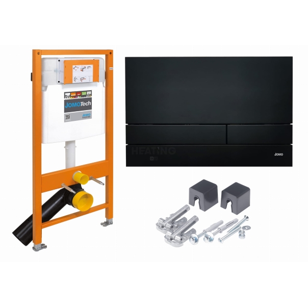 STELAŻ JOMO-Tech WC H=1120 + wsporniki + przycisk czarny mat EXCLUSIVE 2.0, zabudowa lekka (stary kod: 174-91102500-00)