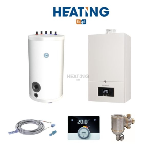 PAKIET: Neodens 24 1-F kocioł kondensacyjny + wymiennik WGJ-S 120/G + termostat pokojowy + czujnik c.w.u. DeDietrich + separator zanieczyszczeń 3/4