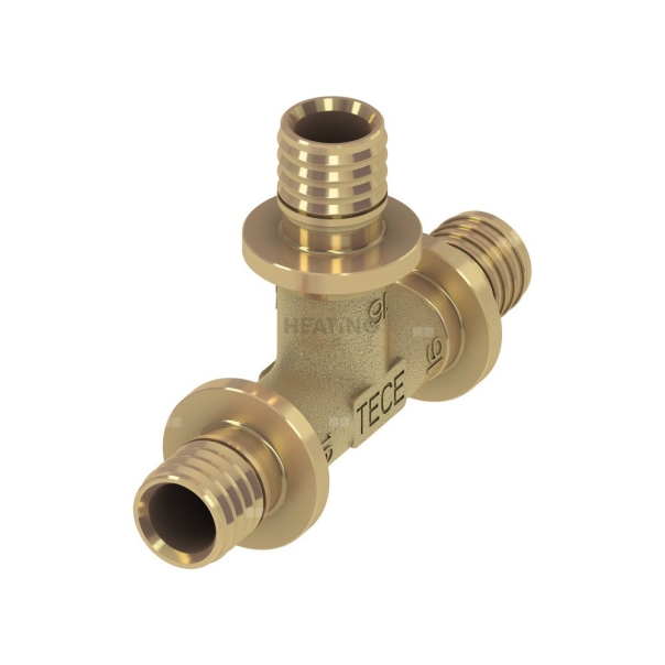 Trójnik TECE flex 90' mosiądz 16 mm (końcówka wtykowa x końcówka wtykowa x końcówka wtykowa)