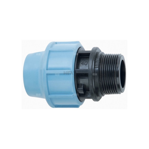 Złącze AGAFLEX PA, PP, 63 mm x 2'' (połączenie zaciskowe x GZ) do rur PE