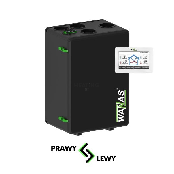 REKUPERATOR BLACK 200 V XF ze sterowaniem Display V2 Wanas