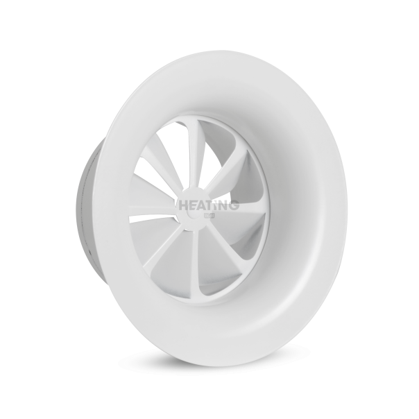 NAWIEWNIK OKRĄGŁY WIROWY stałe łopatki, nyplowy, Ral 9010 Gloss 30 GCR-N-250