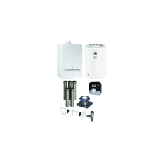 Pakiet - Kocioł gazowy jednofunkcyjny DE DIETRICH Evodens AMC 25 kondensacyjny wiszący 5.6 - 25.5 kW+ Zestaw powietrzno-spalinowy + RegulatorSMART TC + Zasobnik c.w.uSRK150MG