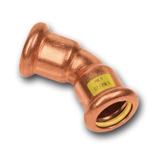Łuk 45' SANHA Press Gas, miedź, 15 mm (zw x zw)