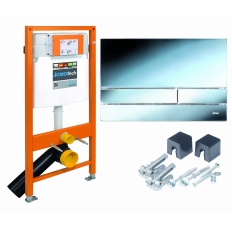 STELAŻ JOMO-Tech WC H=1120 + wsporniki + przycisk chrom połysk EXCLUSIVE 2.0, zabudowa lekka (stary kod: 174-91101300-00)