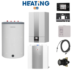 PAKIET: CGB-2-14 KOCIOŁ kondensacyjny 1-F wiszący 2,1-15,2kW z modułem AM + zasobnik LINDO-120 + moduł BM-2 z podstawą ścienną + czujnik c.w.u. + rekuperator CWL-300 4/0 lewy + separator Wolf