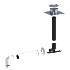 Zestaw przyłączeniowy 60/100 (500mm) x 80 STAL ACV, Beretta, De Dietrich, Saunier Duval, Vaillant, Viessmann, Wolf