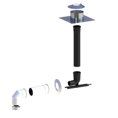Zestaw przyłączeniowy 60/100 (250mm) x 80 STAL ACV, Beretta, De Dietrich, Saunier Duval, Vaillant, Viessmann, Wolf