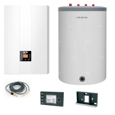 Pakiet - Kocioł gazowy jednofunkcyjny WOLF FGB-24 kondensacyjny wiszący 5.3 - 20.7 kW + Czujnik c.w.u. + RegulatorBM-2 + Zasobnik c.w.uLindo 120L